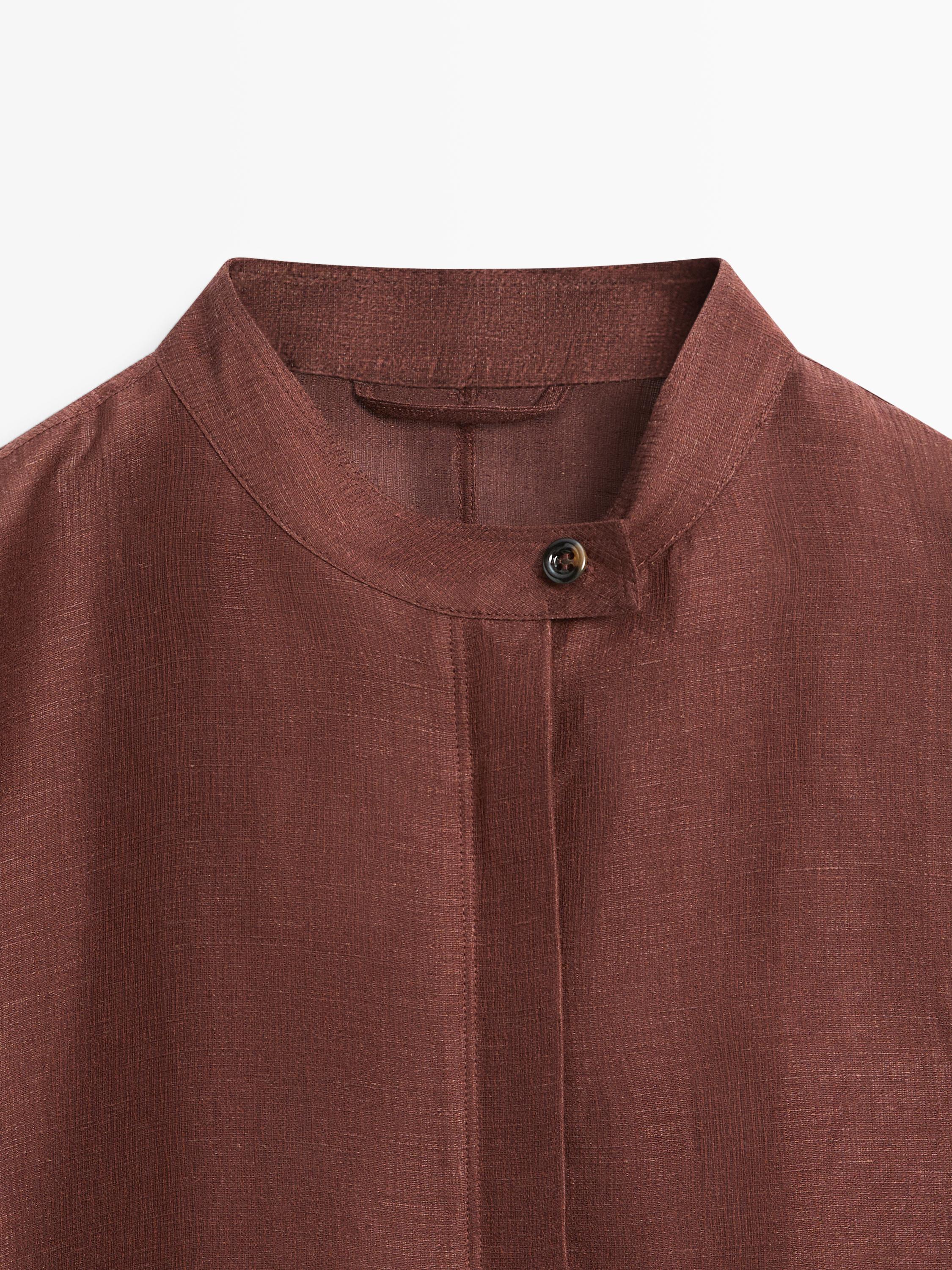 Veste bomber en mélange de lin